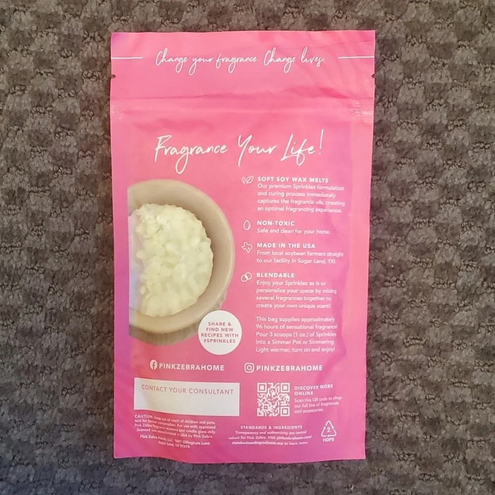 Melon Mojito Pink Zebra 3.75 oz bag sprinkles‎